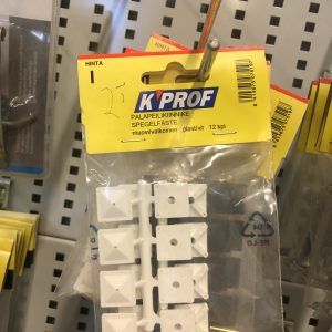 Palapeilikiinnike, muovi/valkoinen, 12 kpl / pss