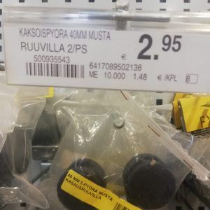 Kaksoispyörä 40mm musta
